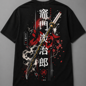 Anime Samurai Katana T-Shirt – Japanese Streetwear Oversized Tee