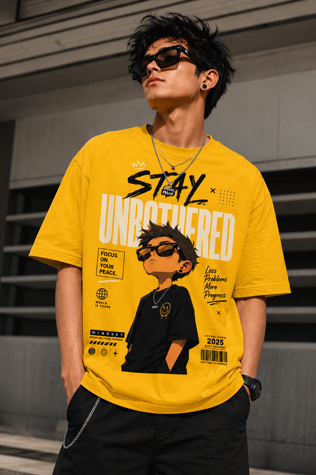 Stay Unbothered Anime Oversized T-Shirt