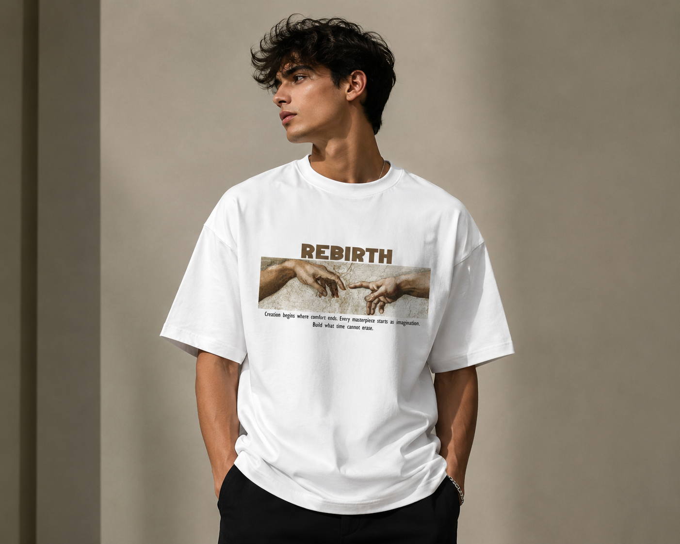 REBIRTH Oversized Graphic T-Shirt